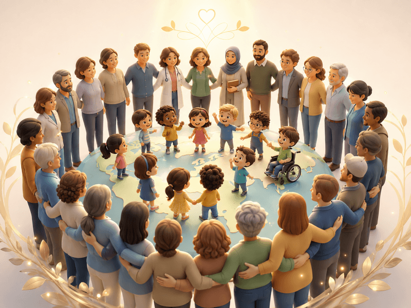 Parents, caregivers, and professionals connected in a supportive community